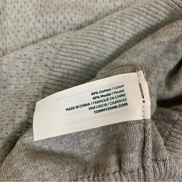 Tommy John Gray Quarter Zip Pullover Sweater Cotton Modal Blend XL - Picture 5 of 6